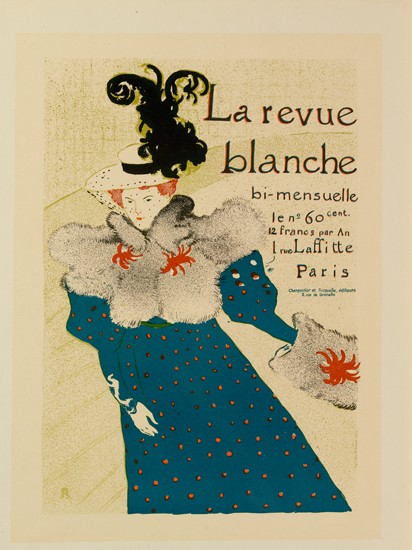 HENRI DE TOULOUSE-LAUTREC (1864-1901). LA REVUE BLANCHE. Maîtres de l'Affiche pl. 82. 1897. 15x11 inches, 39x28 cm. Chaix, Paris.